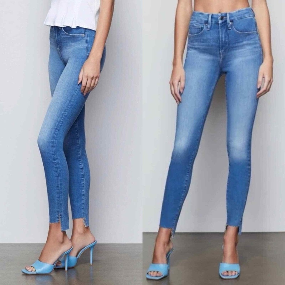 Good American Good Waist Step Hem Skinny Jeans
